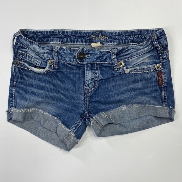 Silver Jeans Raw Hem Denim Shorts Size 30 - Picture 1 of 8